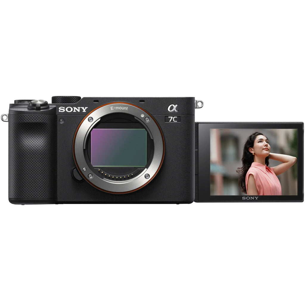 Interchangeable Shooting Battery Frame + ACCVC1 + Vlogger Accessories Remote Gear Bundle & Grip ILCE7C/B Full a7C Sony Bag Body Lens with 2 Camera Wireless GP-VPT2BT Only w. Mirrorless Deco Kit Black