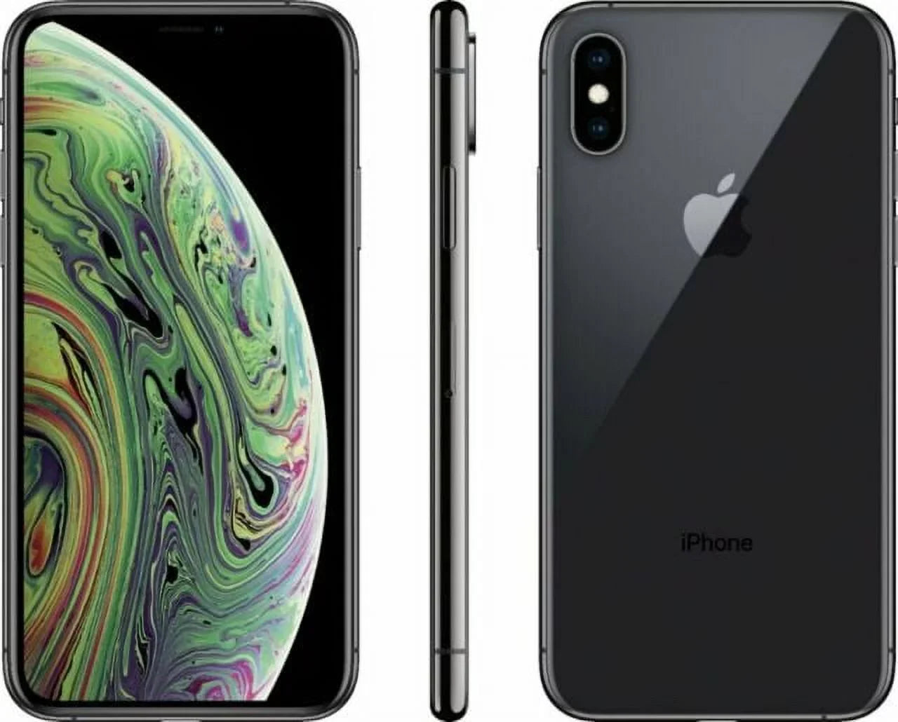 A) Restored Earbuds 64GB (Fully (Refurbished) Max Wireless A1921 Apple Unlocked) Space w/ Gray iPhone XS (Grade