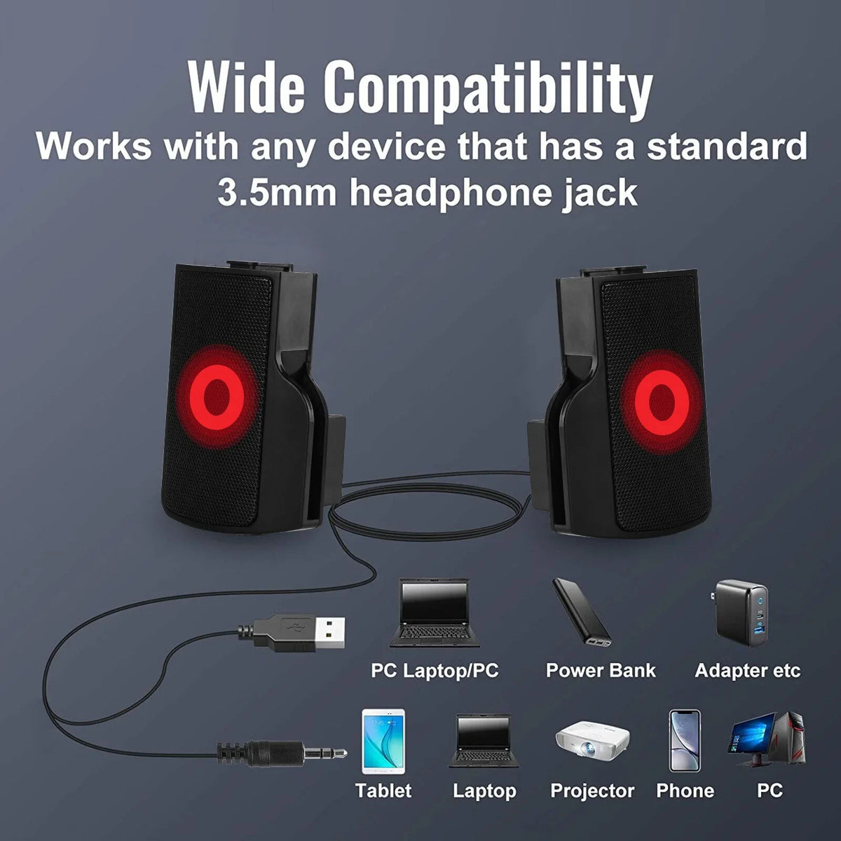 Soundbar Tablet Stereo Speakers Computer USB Mini External Laptop Clip-on Sound