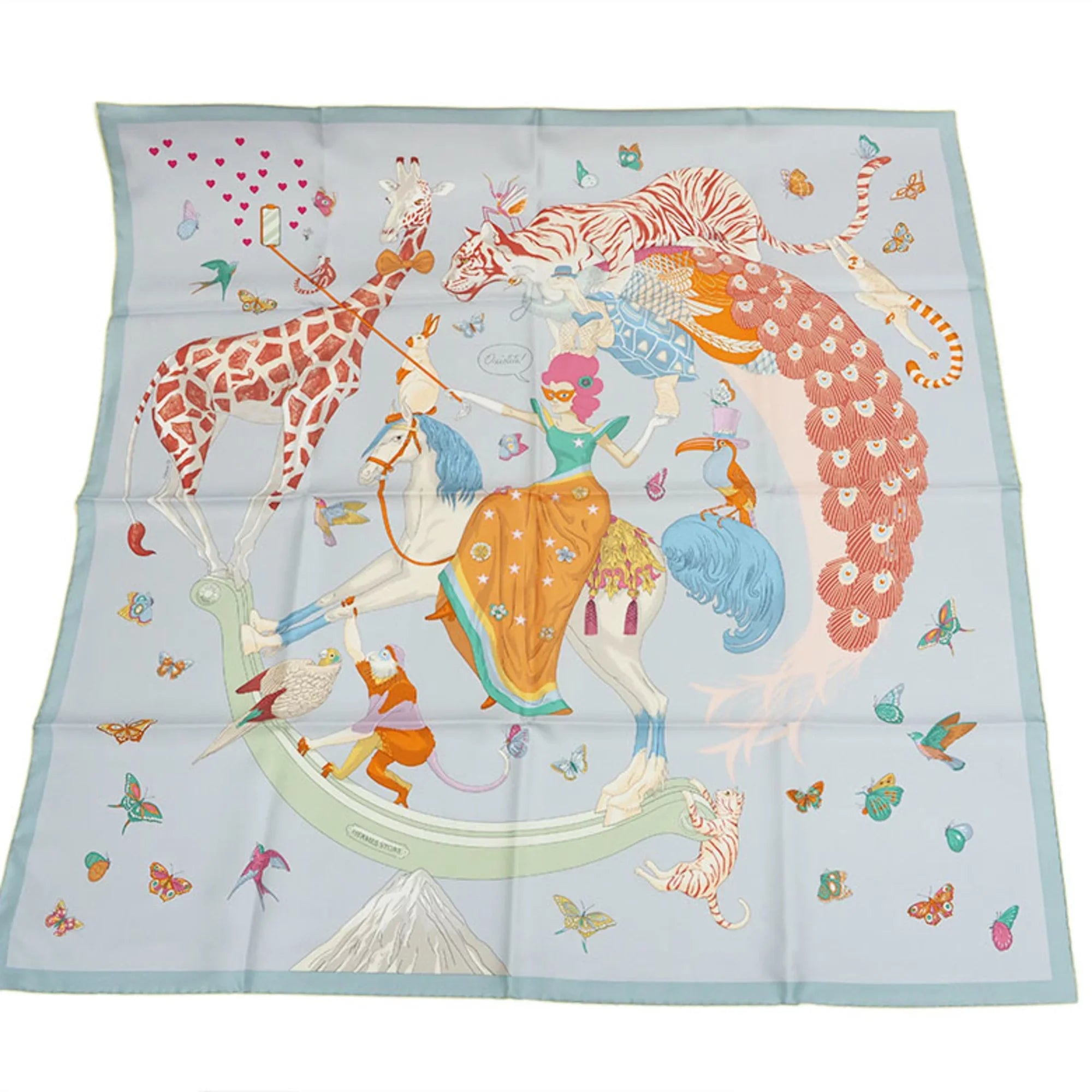 Story SCARF90 2022AW Muffler Carre Purchased New) in Scarf 2022 Women's Pre-Owned Pink Hermes (Like STORY Multicolor H003875S Glacier July Men's Blue 90 Silk HERMES