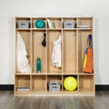 Cubbies, - Kid 48"L Storage Bench, and Friendly Wooden Design (Natural) 48"H BizChair Organizer School Section Hook-Safe, with x 5 Coat Locker