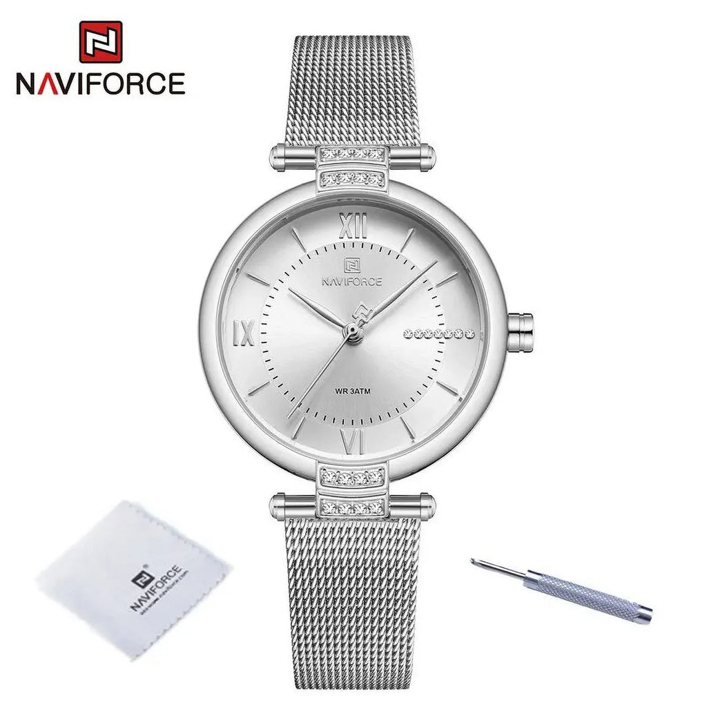 Fashion Girl Steel Relogio Wristwatches Female Diamond Watches Mesh Stainless Strap Quartz Ladies Watch Women Luxury SW