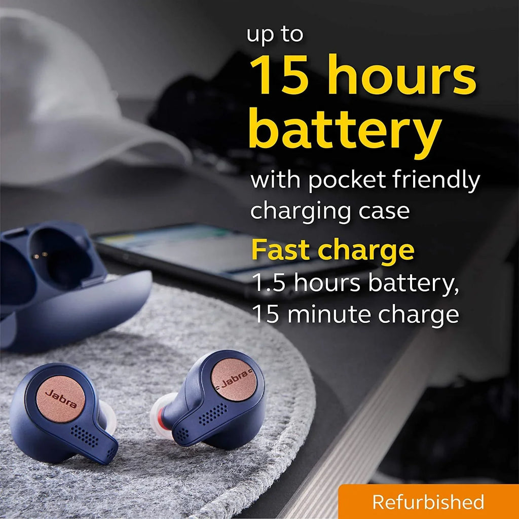 mic Active Bluetooth - with in-ear Jabra (Refurbished) wireless blue/copper - True Restored - 65t - Elite earphones