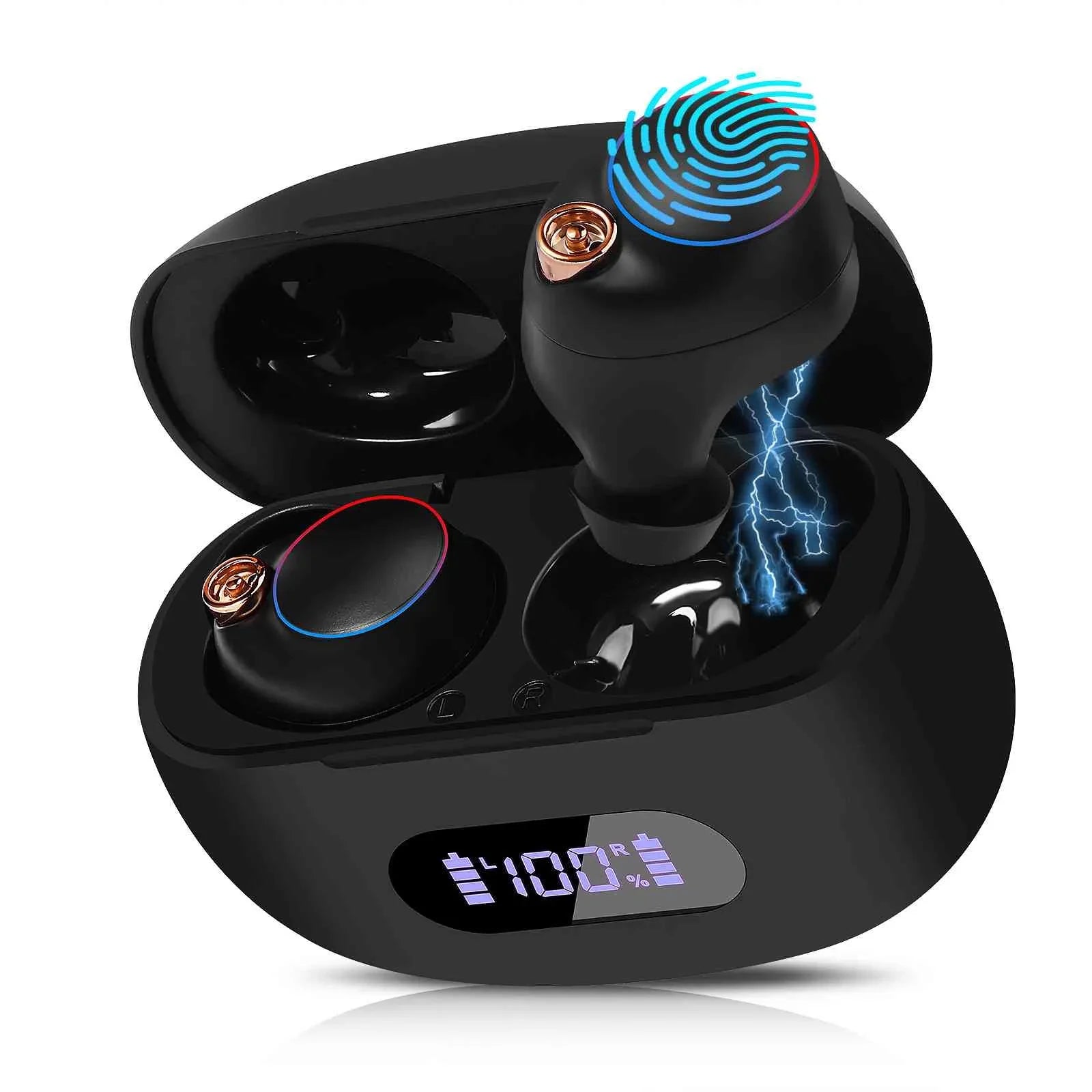 Balanced, Connection, Earbuds Dual Water Case, Black, Resistance, Connect, Lenovo K10 Compatible Bluetooth Charging IPX5 UrbanX Boost + 5.2 Plus Wireless Bluetooth Bass with True