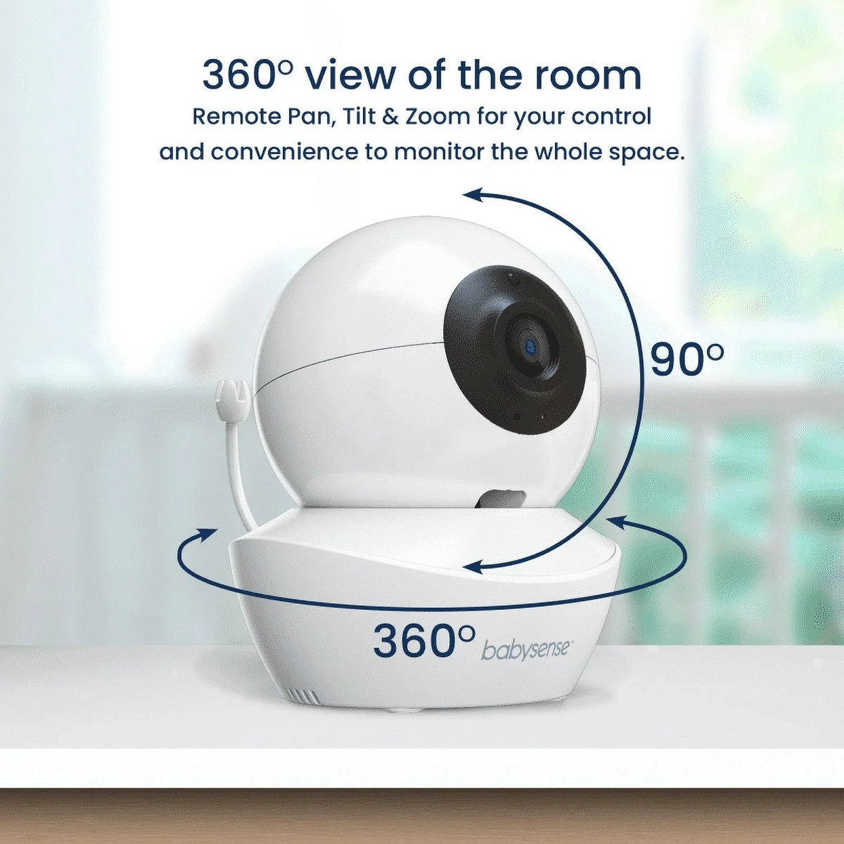 Two-Way Vision, Video Light Babysense with Screen Monitor, 4.3" Split Display Talk, & 2 PTZ Cameras, Long Range, Night V43 Baby