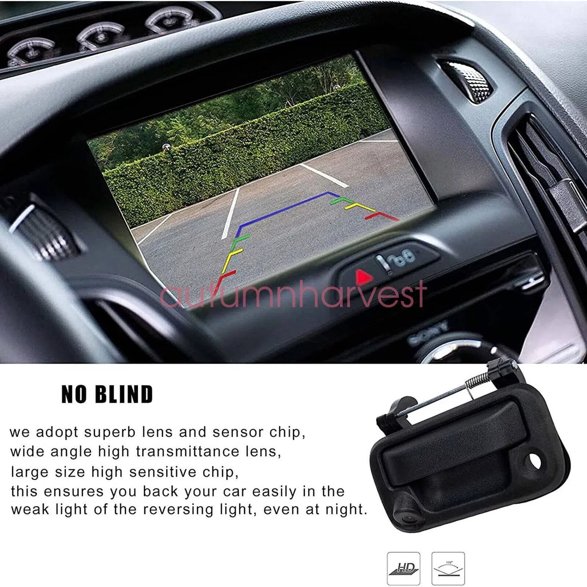 Camera View for Tailgate Backup Rear Camera F150/F250/F350/F450 with Ford Handle