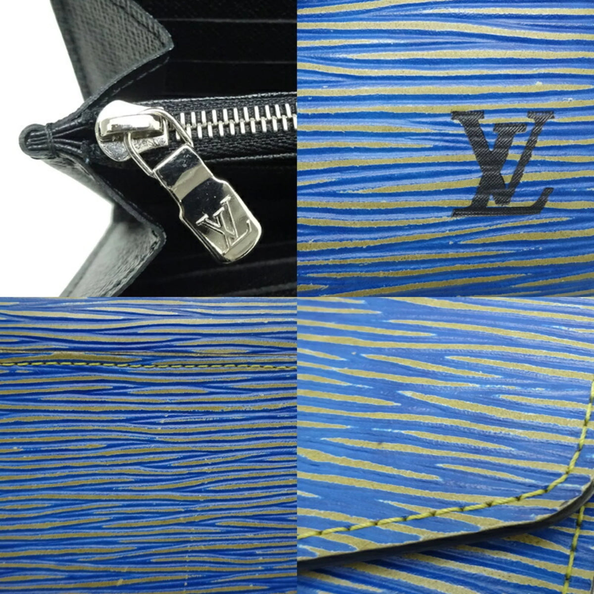 M61649 Portefeuil Long Sarah Women's (Good) Wallet Pre-Owned Louis Vuitton Epi () (Blue)