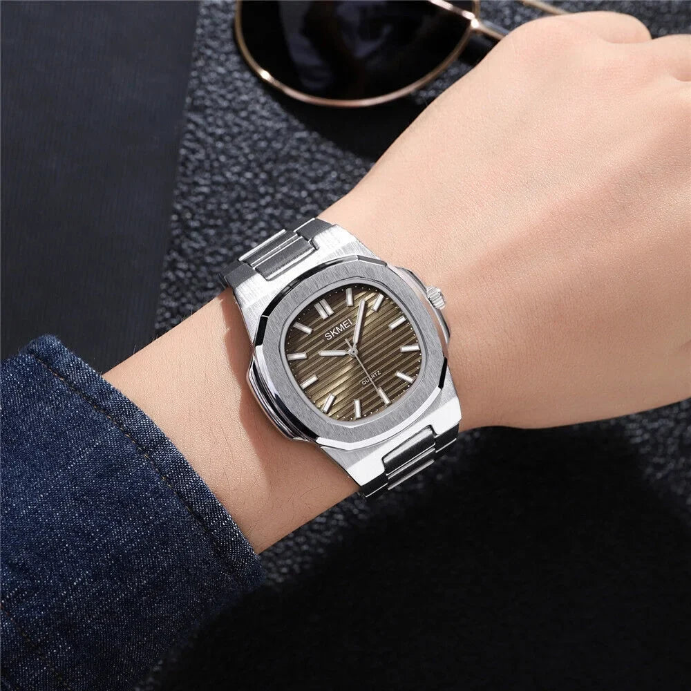 Luxury Watch Steel Business Gold Male For Men Gift Wristwatch Quartz