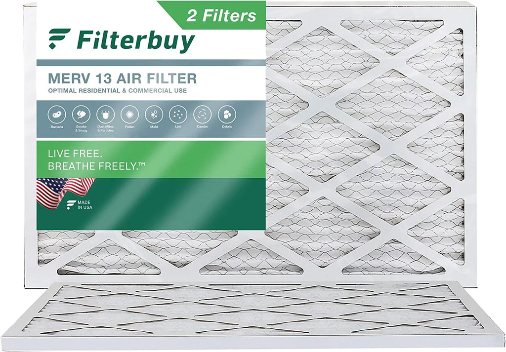 MERV 13 HVAC Pleated AC Furnace Filters Air Filterbuy 12x30x1 (2-Pack)