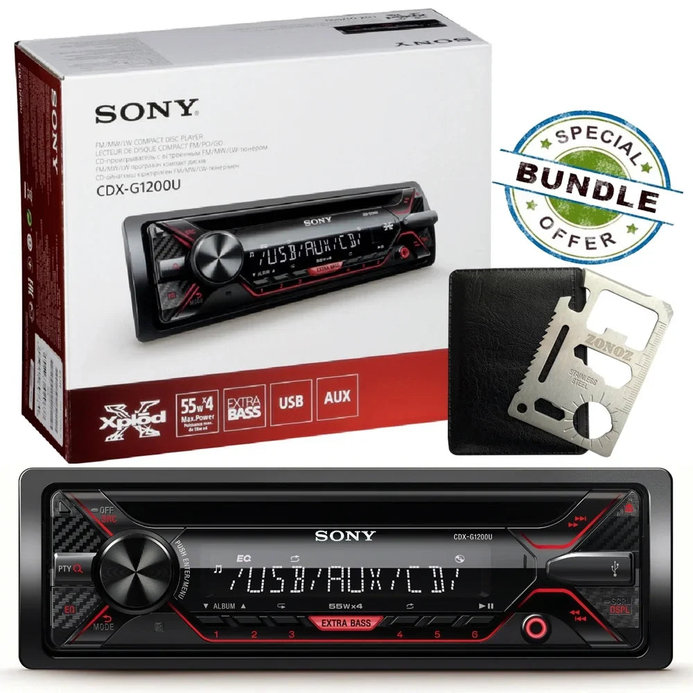 Inputs CD & Zonoz Bundle max Tool Sony and with USB Receiver Aux 55Wx4ch CDX-G1200U Z