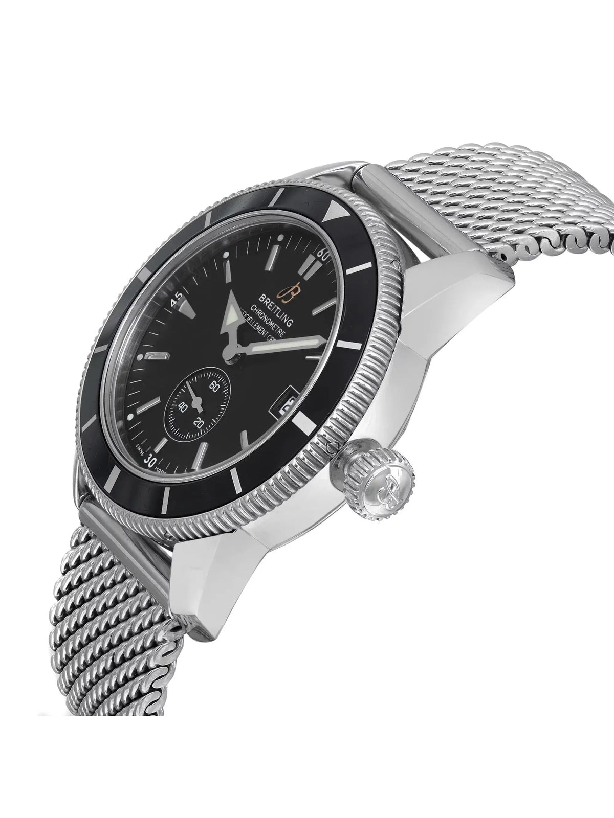 Black Heritage Dial Breitling Mens Watch 38mm SuperOcean A3732024-B869SS Steel