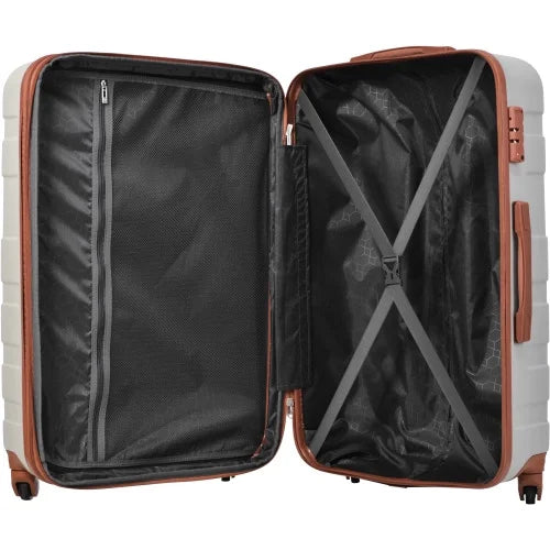 New and Hardshell Suitcase with Suitcase Brown) Sets 3pcs Grey ABS Luggage TSA 20''24''28''( Spinner Luggage sets Light Expandable Clearance Durable Lock Wheels Hardside Lightweight Model