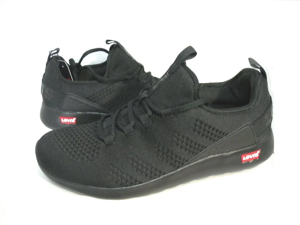 TRAINERS 12 SIZE COMFORT LOW NEW LEVIS SHOES ATHLETIC SPORTS BLACK SNEAKERS MEN