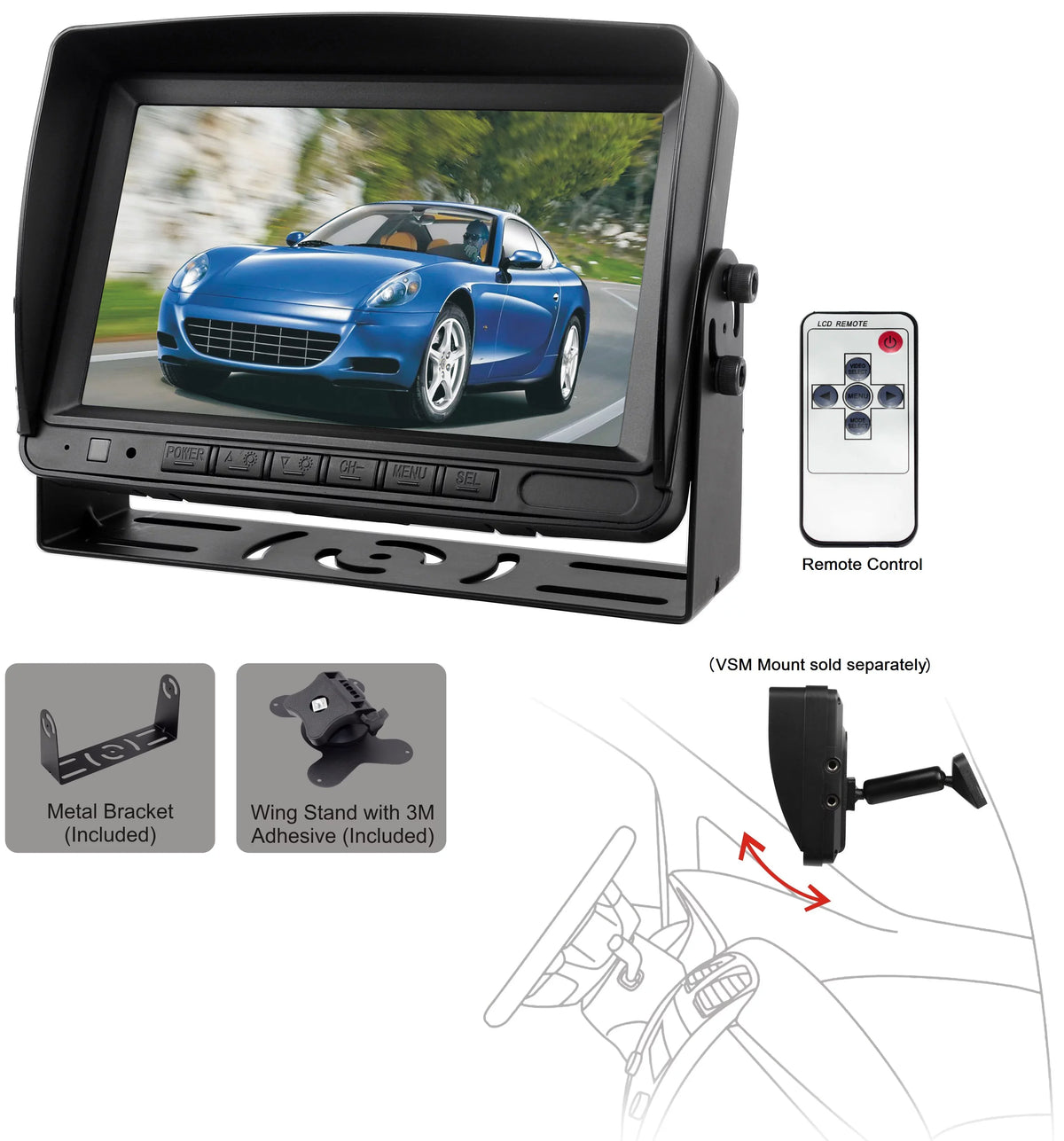 Stand-Alone M7000P 7" Monitor Rydeen Backup