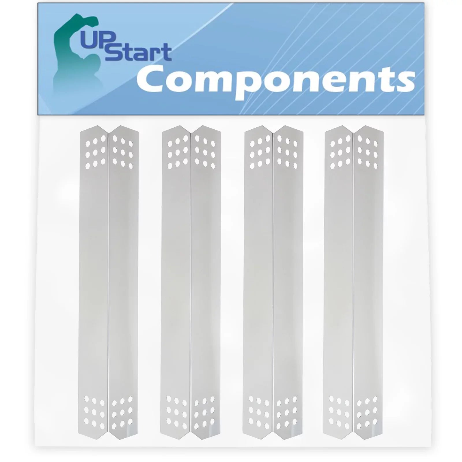 Flavorizer Guard, 1/8" Replacement Grill 4-Pack Tamer, BBQ - Cover 16 Number Parts Vaporizer Heat Compatible Part Bar, Burner for Shield Flame Steel Barbeque Tent Stainless Bar, Plate Deflector, 97451
