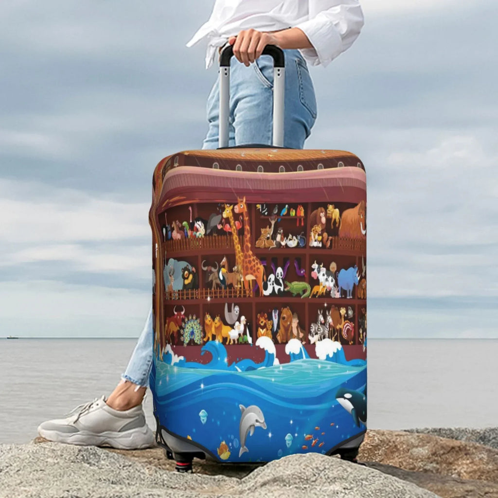 Noah'S - Ark2 Suitcase Fashion Cover Junzan Protector Luggage Washable Print On Inch Animals Luggage 18-32 Fits