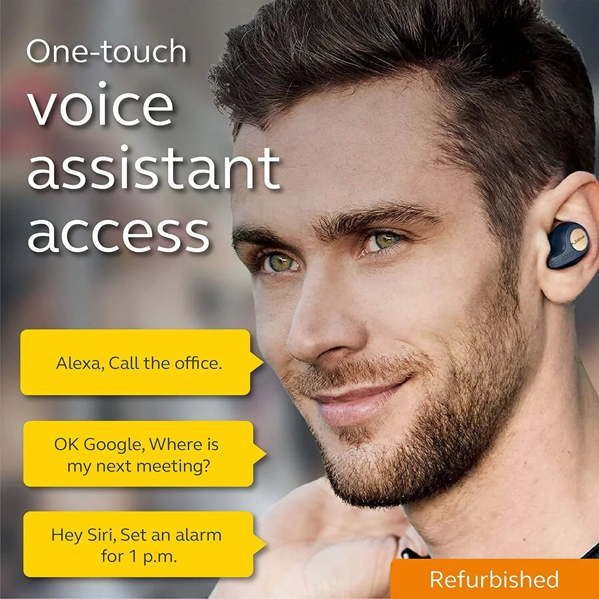 mic Active Bluetooth - with in-ear Jabra (Refurbished) wireless blue/copper - True Restored - 65t - Elite earphones