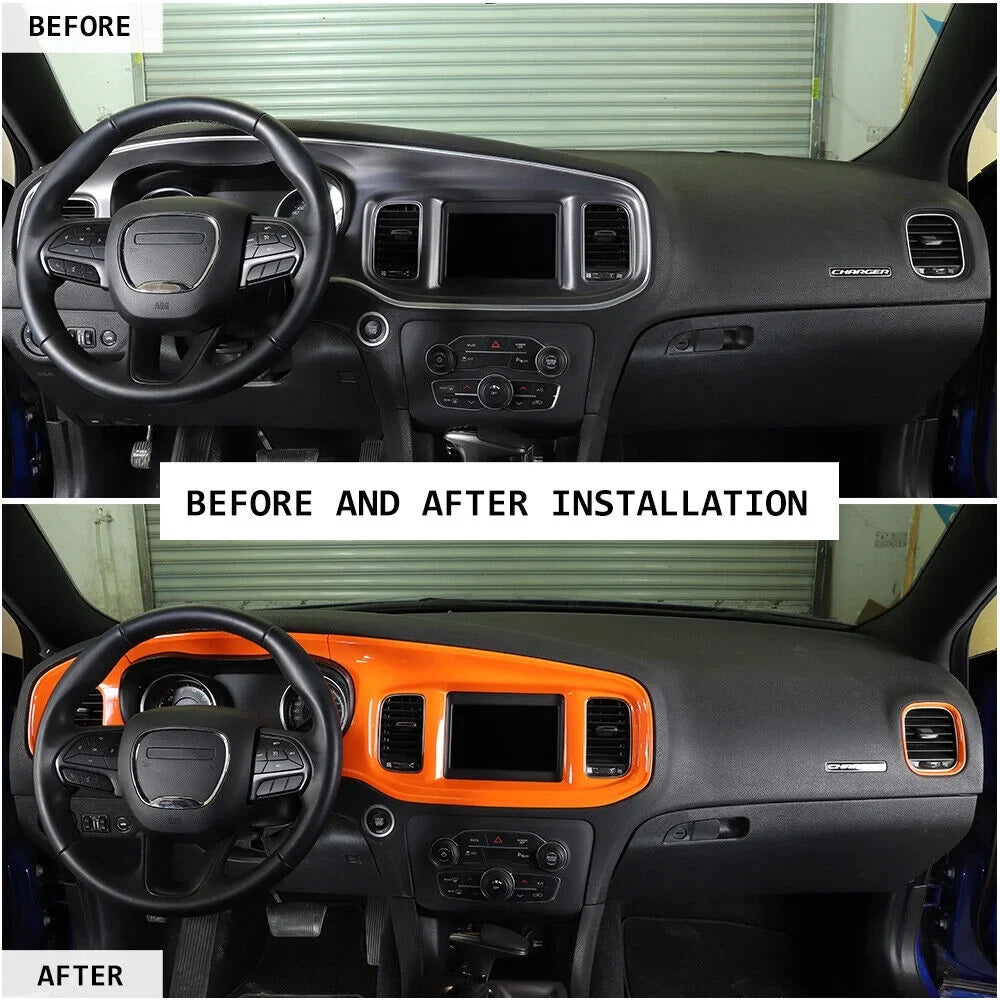 Set Inner Teledu Kit Center Dash 14x Console Orange Trim Cover