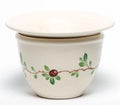 2pc - Painted Ceramic Watering, Hand African Cranberry Pot Violet Self