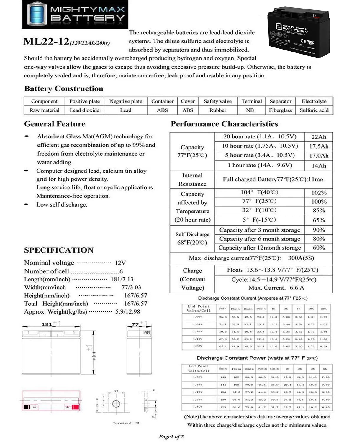 12V Jr 200 Pack - Scooter for Wheelchair Alante Battery 4 GP 22AH