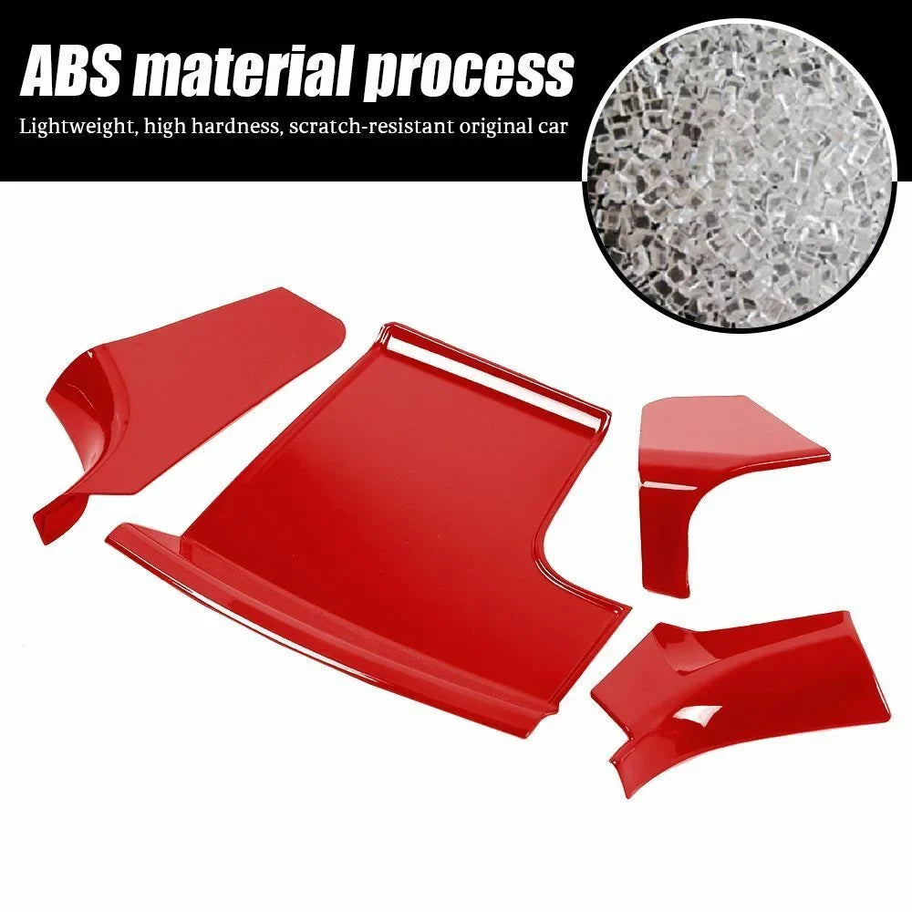 Red ABS Teledu Center Storage Shift Panel Console Gear Trim