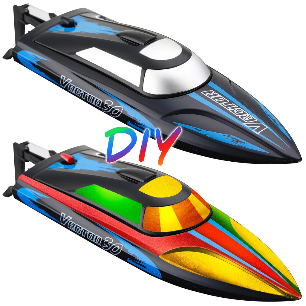 Controlled Lakes, Campmoy (Dark & Boat Venom RC Blue) Adults, Righting Remote for Kids Pools W/Extra Control Udi001 Fast for Boat Remote & Self Boat Battery