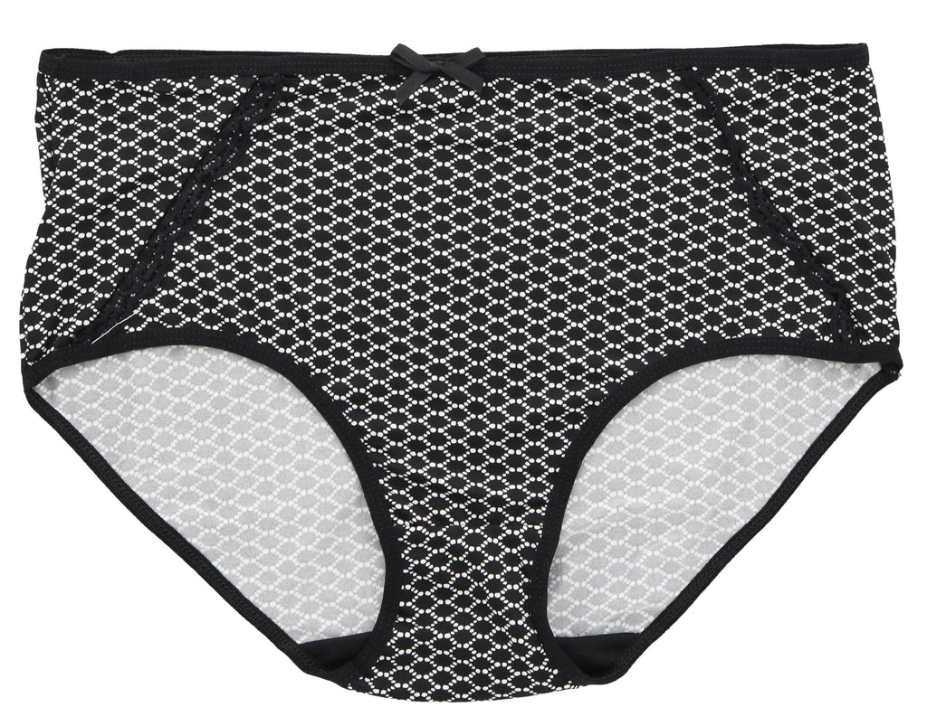 (X-Large, Plus Hot Florals) Pink Delta Intimates Sexy (5Pr) Burke Classic Women's Brief High Rise Size Panties Black