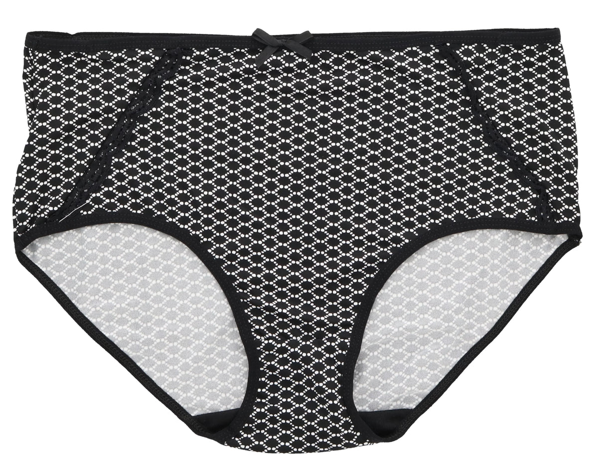 (X-Large, Plus Hot Florals) Pink Delta Intimates Sexy (5Pr) Burke Classic Women's Brief High Rise Size Panties Black
