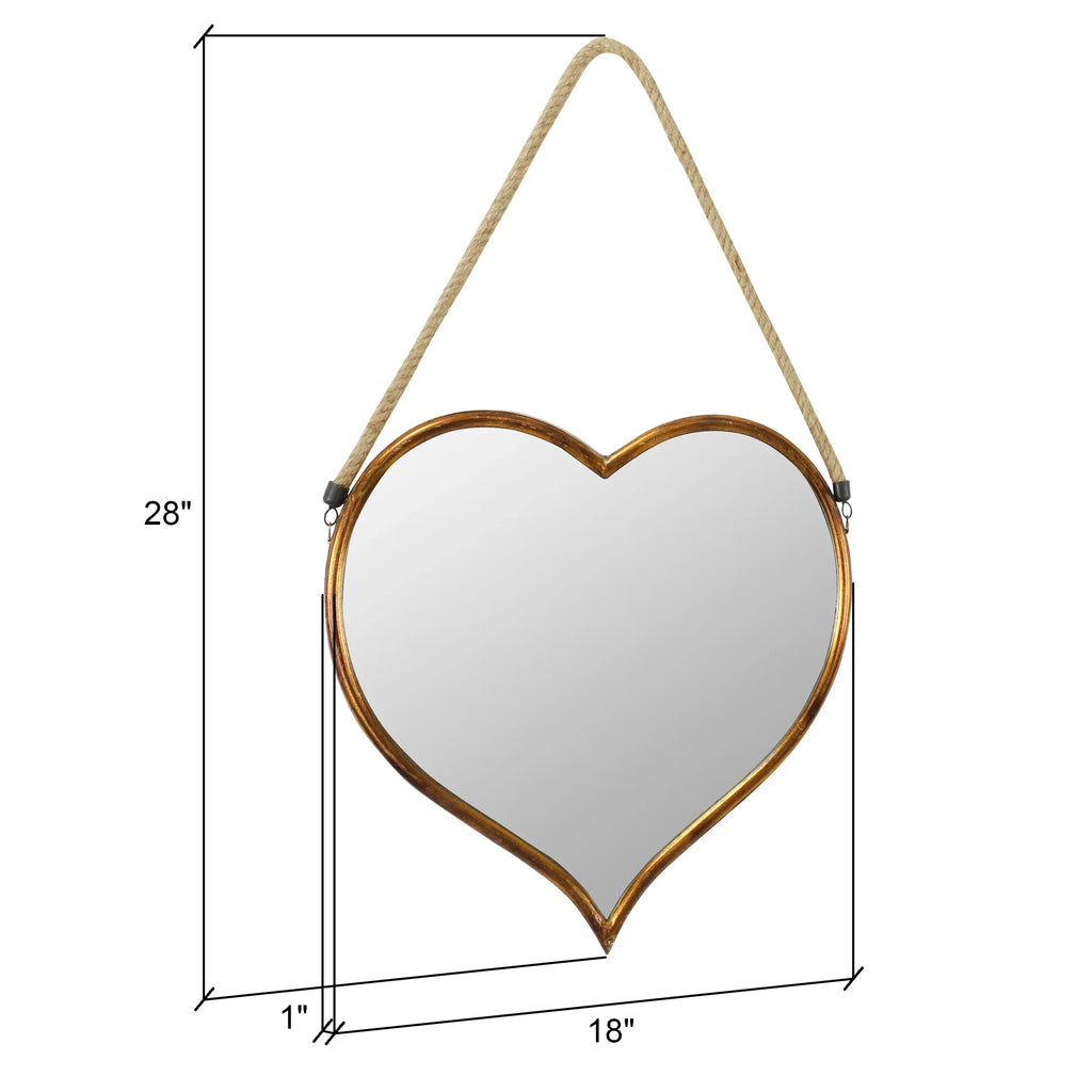 Wall x Heart Mirror by Aspire Gold 18" 28" Kiera