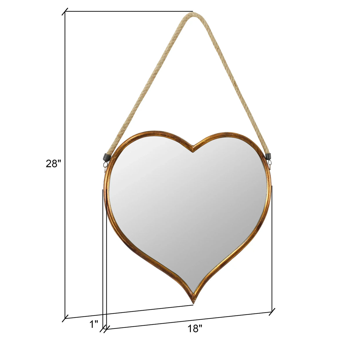 Wall x Heart Mirror by Aspire Gold 18" 28" Kiera