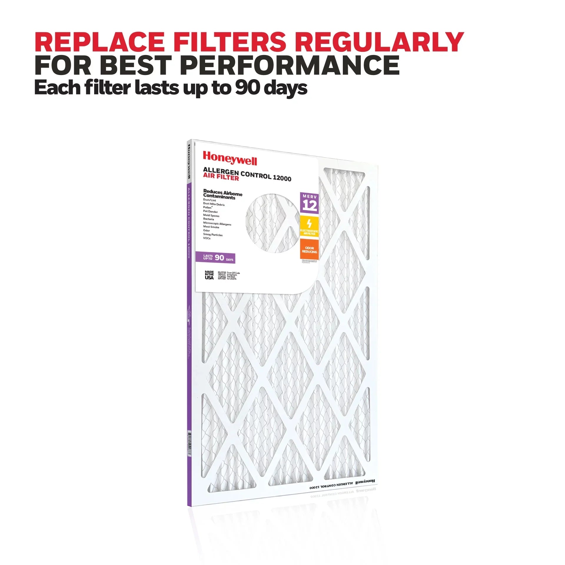 HVAC 12 Air Honeywell Pleated Filter Pack Furnace MERV -12 20x20x1