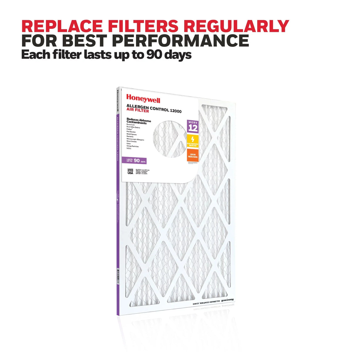 20x30x1 Furnace Air Pleated MERV HVAC Filter Pack 12 Honeywell -12