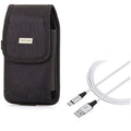 Holster Metal Long w 9 Sony Xperia A9 Plus Braided 10ft Galaxy Case Durable Mi USB for S8+, - 5G Rugged Xiaomi S10 Canvas XZ3 Cable Belt Samsung 8 Sync - Note Clip Type-C 9 Wire E6Q A50