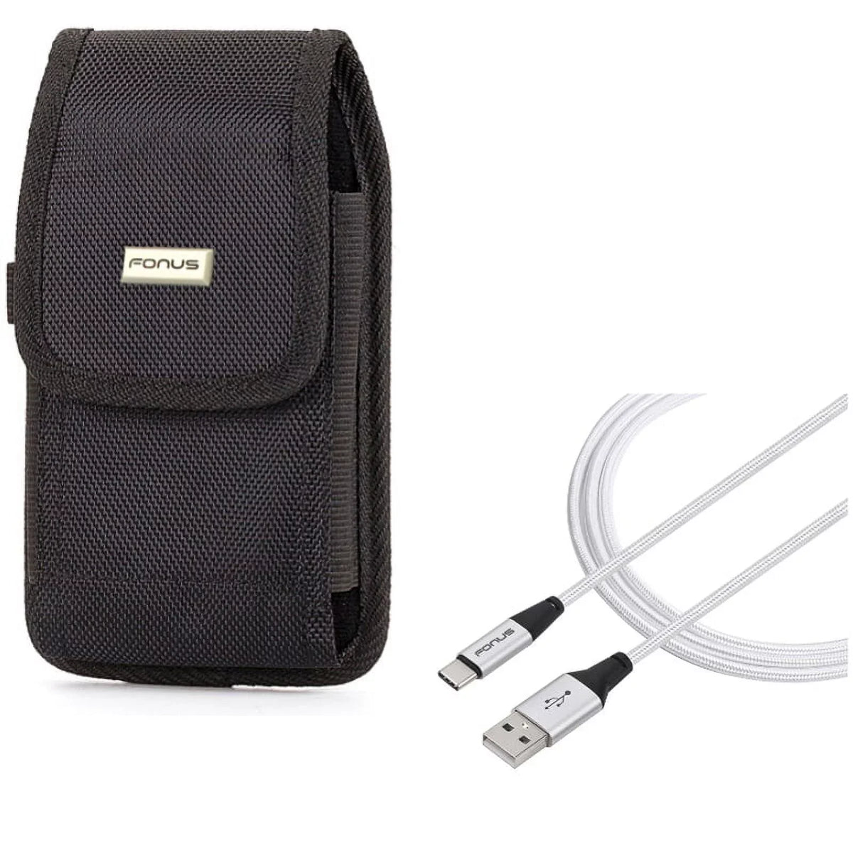 Holster Metal Long w 9 Sony Xperia A9 Plus Braided 10ft Galaxy Case Durable Mi USB for S8+, - 5G Rugged Xiaomi S10 Canvas XZ3 Cable Belt Samsung 8 Sync - Note Clip Type-C 9 Wire E6Q A50