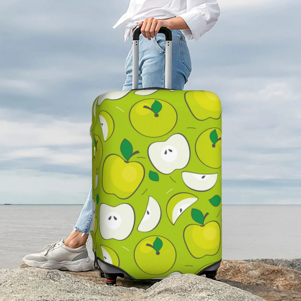 Cover Luggage Green Print - Inch Junzan Protector Suitcase Fits Fashion Apple 18-32 Luggage Washable