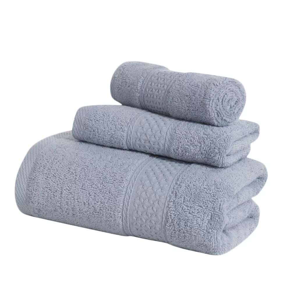 Cotton Pcs/set Medium Towel Hotel Cleaning Grey 3 Drying Hands Absorption Home Body Towel, Face Water Sweat