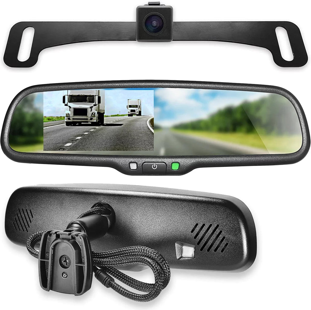 Master for Safety Waterproof Screen with Enhanced Universal Kit OEM Fit Mirror + 4.3” LCD View Camera - Rear Tailgaters Car Backup 170°