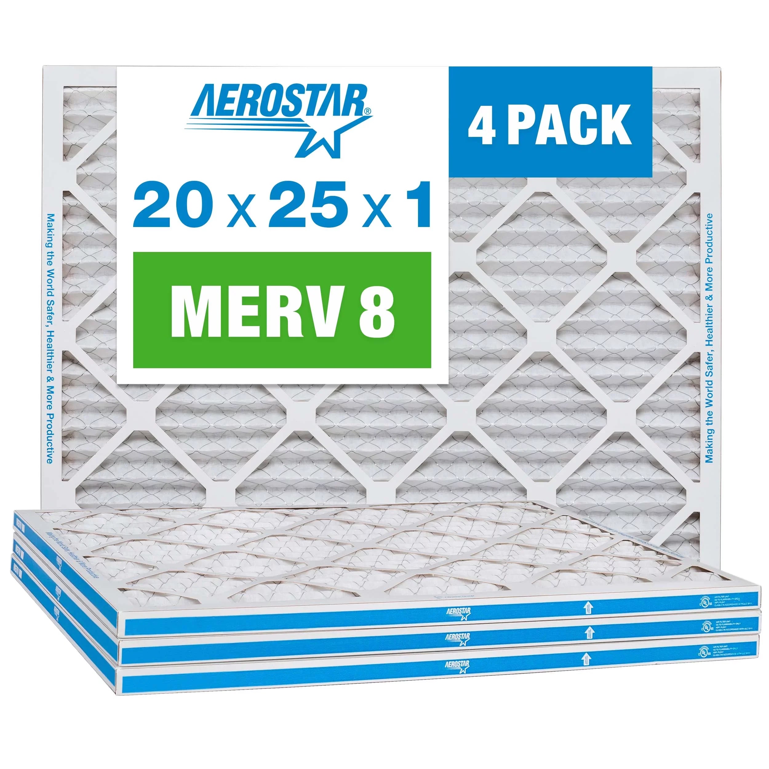 4 20x25x1, Filter, Box 8, MERV Aerostar Air 20x25x1 of