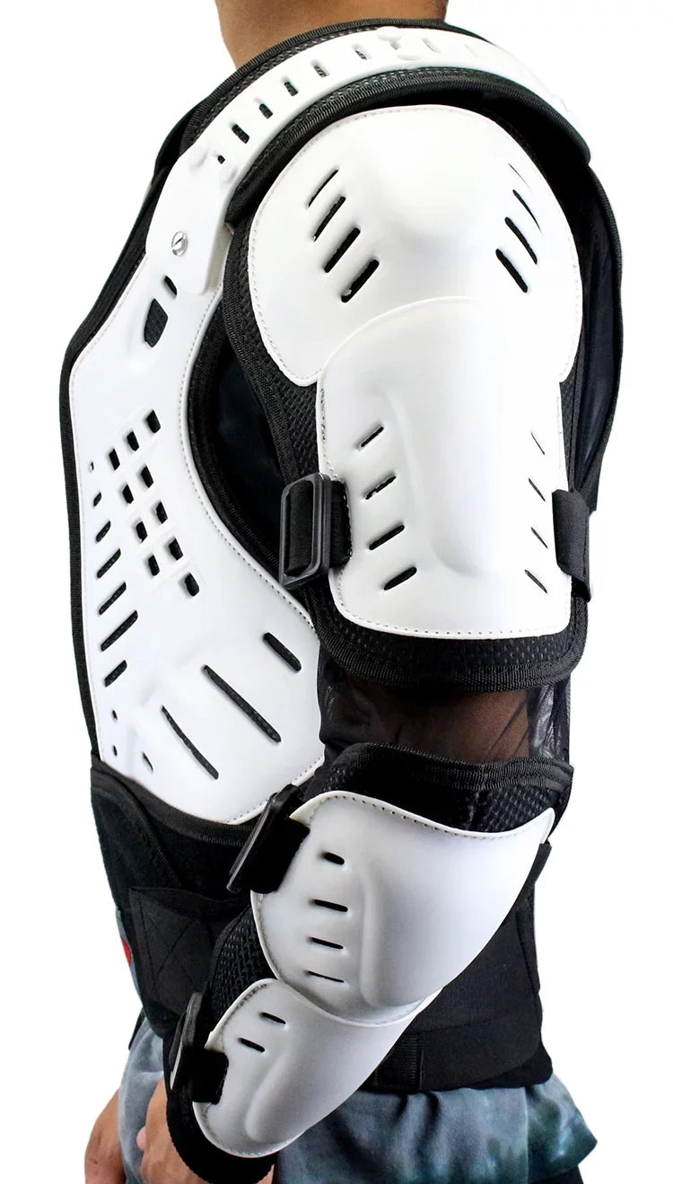 Perrini Body Approved Full Motorcycle -4XL Protection White Jacket CE Armor Spine