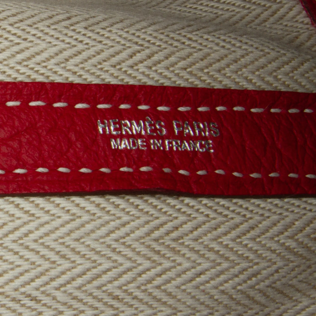 Leather Bag Red Negonda Tote 36 (Good) Authenticated Party Calf Pre-Owned Hermès Garden Unisex