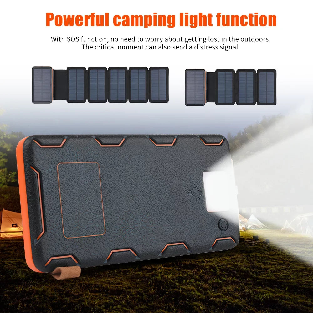 Battery Charger Tablets Fast Portable Phones, Bank, Power 26000mAh, Outdoor Charge Pack Solar for USB