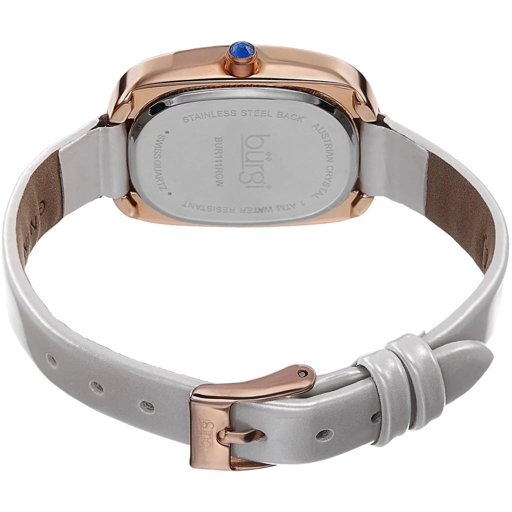 Crystal Strap Watch Swiss Rose-Tone Quartz Women's