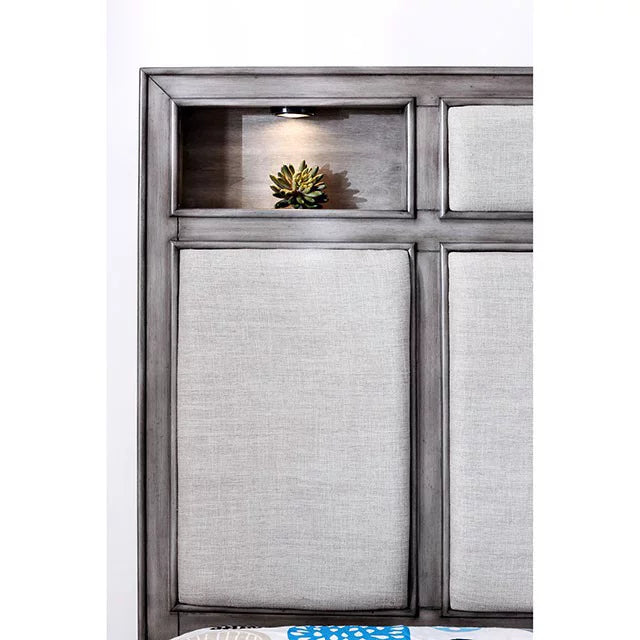 Bed Size Gray 1pc Transitional Finish Eastern Style Bedroom King Furniture