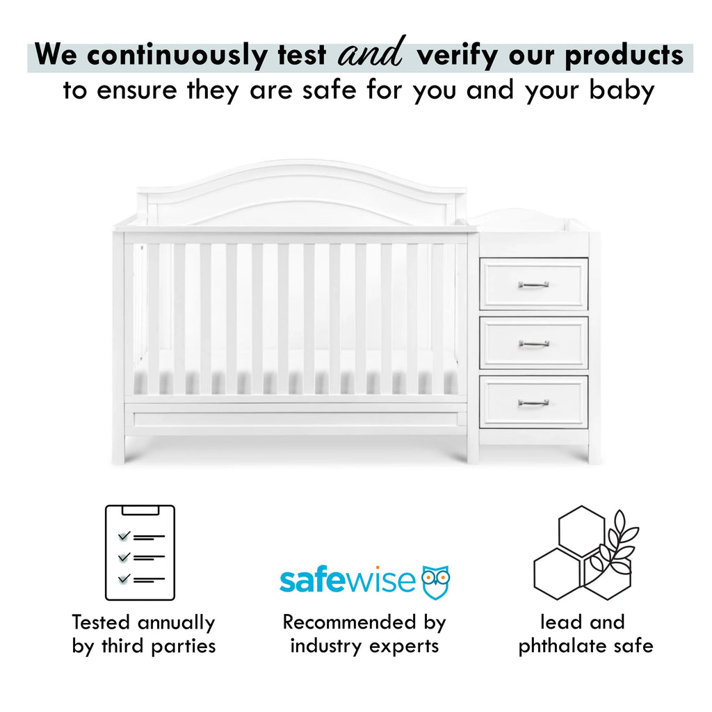 Changer 4-in-1 and Convertible in Charlie DaVinci Combo Crib White