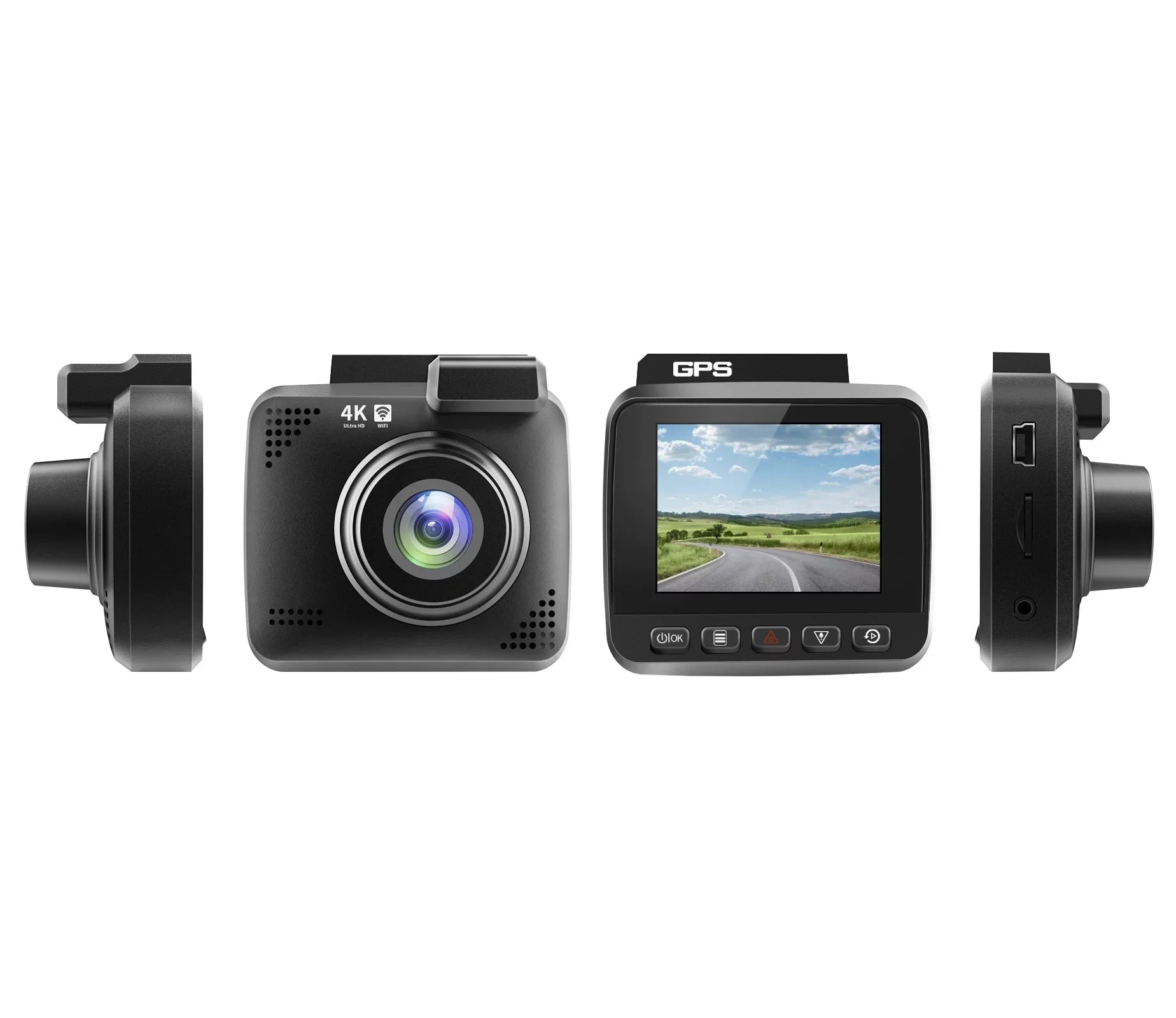 Driving 2160P & FHD Built-in 170° 4K Car for Recording, Rear Recorder Cam G-Sensor, Angle and Dash Camera, WDR, Monitor, Cam Night Parking Cars, Front with GPS Wide WiFi with Vision, Dash Loop