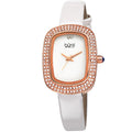 Crystal Strap Watch Swiss Rose-Tone Quartz Women's