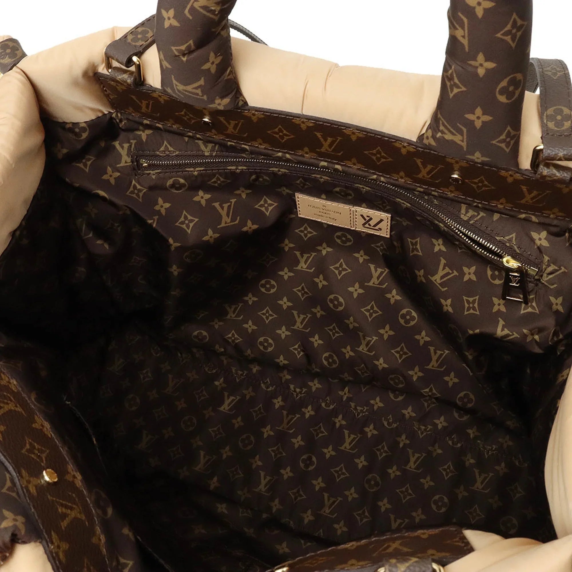 VUITTON (Like Tote Beige Shoulder M59007 LOUIS Pre-Owned New) Pillow LV the GM On Handbag Bag Large Go