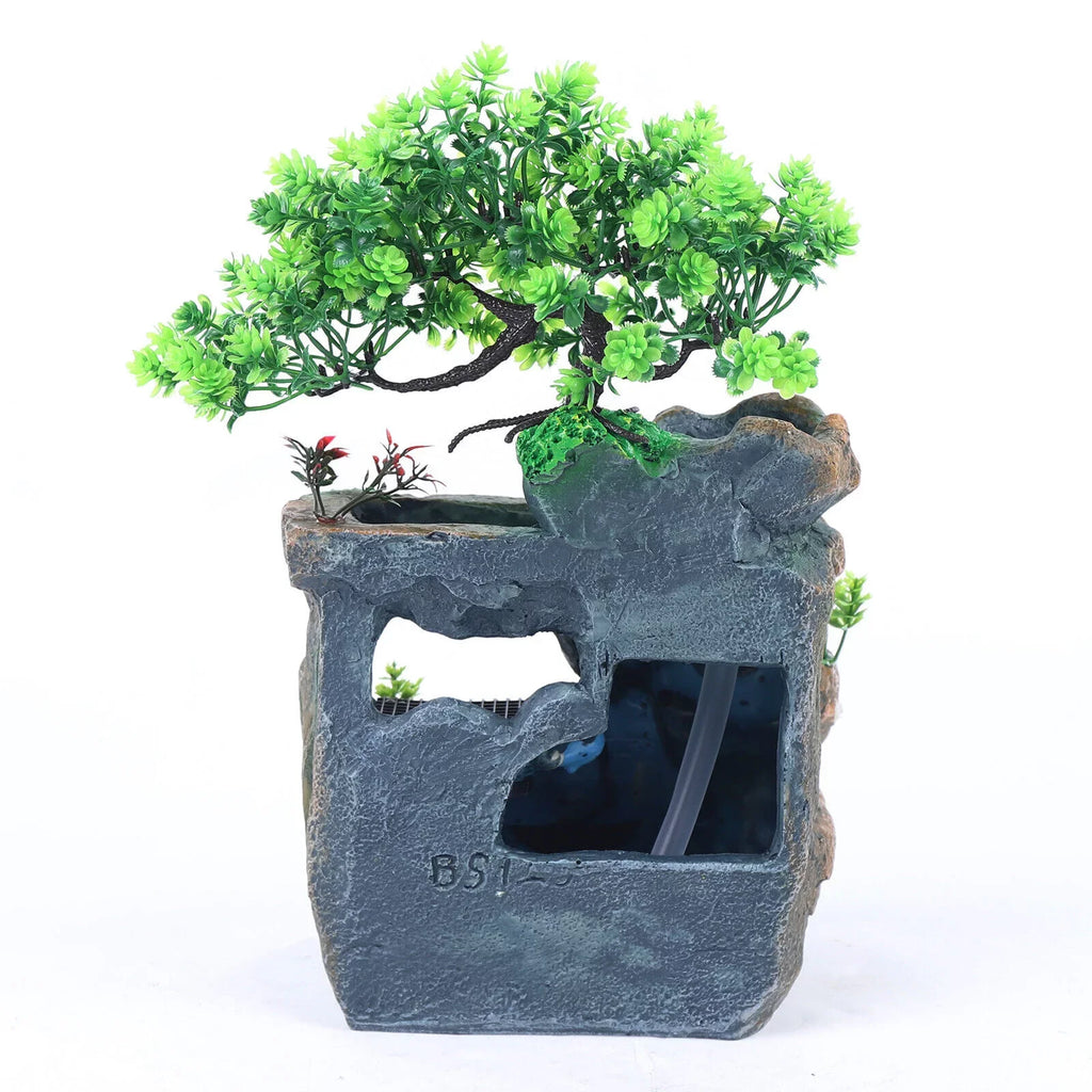 Water Light Tabletop Zen LED Feng with Table Shui Fountain Decor Indoor Waterfall