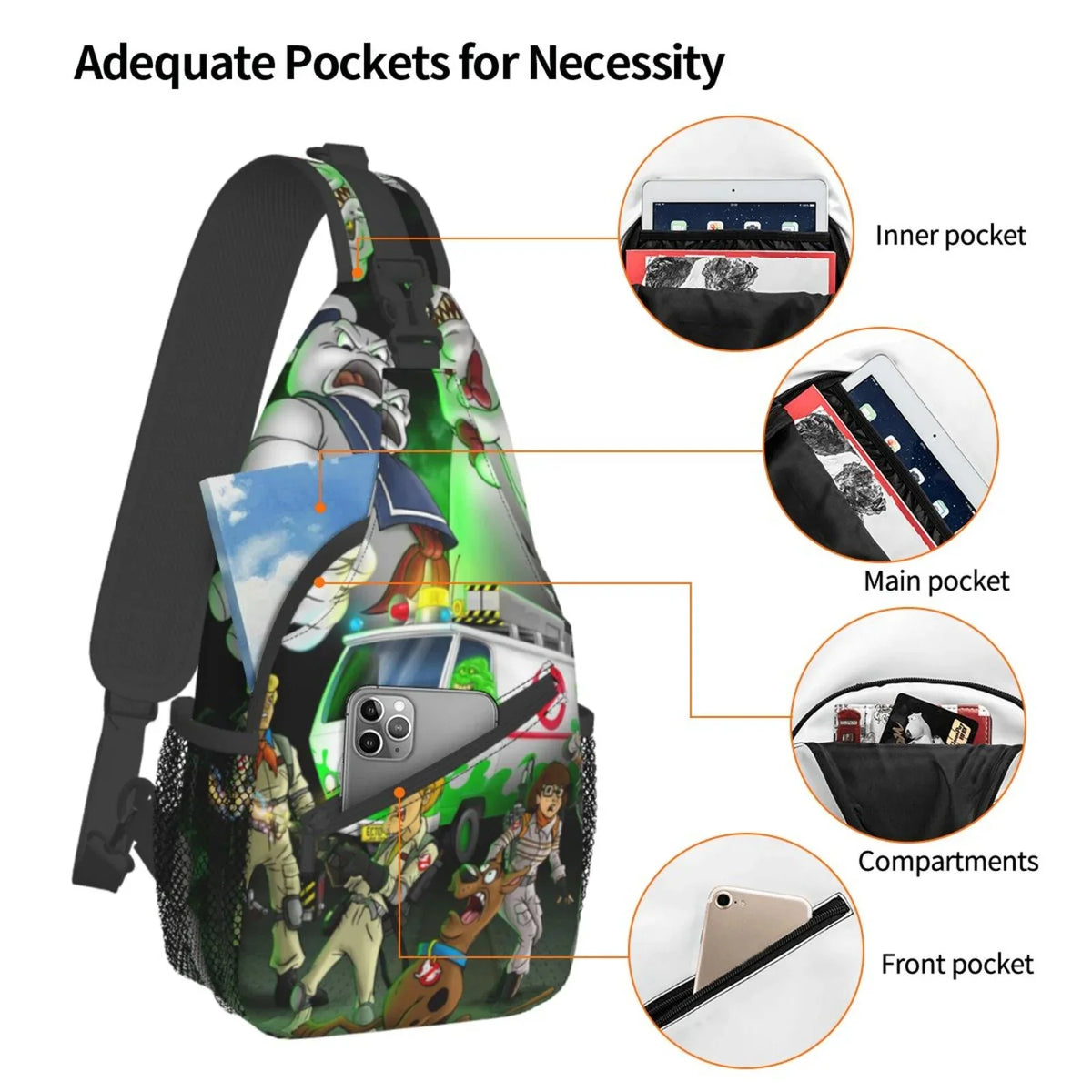 Travel For Sling Bag Daypack Crossbody Men Scooby Diagonally Chest Adults Backpack Ghostbusters Bags Women Teen