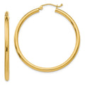 Women for Earrings; 2.5mm Tube Yellow and Hoop for and Adults 14kt Gold Polished Men Teens; Lightweight Real